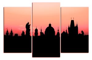 Slika na platnu - Siluete tornjeva i kipova u Pragu 1112FC (150x100 cm)