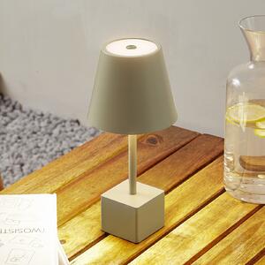 Lindby LED baterijska stolna lampa Janea CUBE, zelena, metal