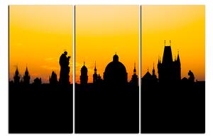 Slika na platnu - Siluete tornjeva i kipova u Pragu 1112B (90x60 cm )