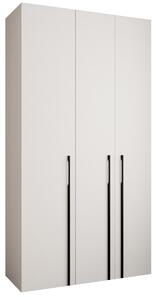 Zondo.hr Ormar za garderobu 130 cm Carmela 40-3 (bijela + crna). Akcija -20%. 1126601