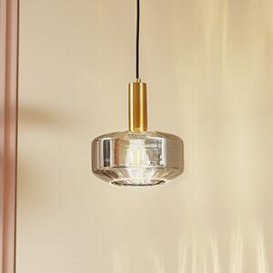 Lindby viseća svjetiljka Hildur, Ø 22 cm, 1 žarulja, dimno siva, staklo, prigušiva, Sivo, Dnevni boravak/blagovaonica, Staklo