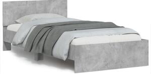 Okvir kreveta s uzglavljem LED siva boja betona 100 x 200 cm - Siva / 100 x 200 cm