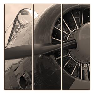 Slika na platnu - WWII avion s propelerom - kvadrat 3125FB (75x75 cm)