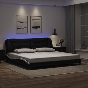 Okvir kreveta s LED-om bez madraca Hvar crno-bijeli 200 x 200 cm - Crna / 200 x 200 cm