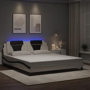Okvir kreveta Viana s LED-om bez madracabijelo-crni 180 x 200 cm - Bijela / 180 x 200 cm