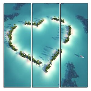 Slika na platnu - Otok u obliku srca - kvadrat 3136B (75x75 cm)
