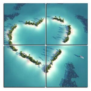 Slika na platnu - Otok u obliku srca - kvadrat 3136E (60x60 cm)