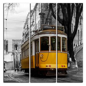 Slika na platnu - Povijesni tramvaj u centru Lisabona - kvadrat 3116B (75x75 cm)