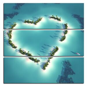 Slika na platnu - Otok u obliku srca - kvadrat 3136D (75x75 cm)