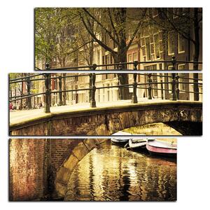 Slika na platnu - Romantični most preko kanala - kvadrat 3137D (75x75 cm)