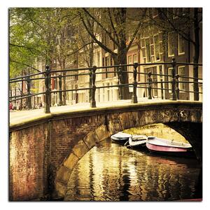 Slika na platnu - Romantični most preko kanala - kvadrat 3137A (50x50 cm)