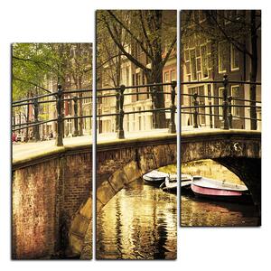 Slika na platnu - Romantični most preko kanala - kvadrat 3137C (75x75 cm)