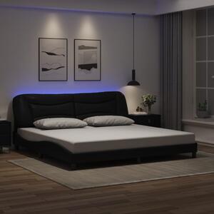 Okvir kreveta s LED-om bez madraca Hvar crni 200 x 200 cm - Crna / 200 x 200 cm