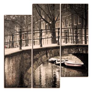 Slika na platnu - Romantični most preko kanala - kvadrat 3137FC (75x75 cm)