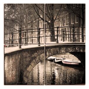 Slika na platnu - Romantični most preko kanala - kvadrat 3137FE (60x60 cm)