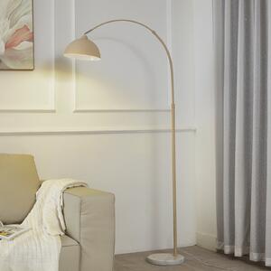 Lindby podna lampa Tonka, bež, metal/mramor, 180 cm, E27
