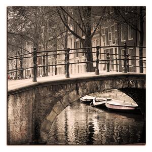 Slika na platnu - Romantični most preko kanala - kvadrat 3137FA (50x50 cm)