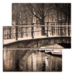 Slika na platnu - Romantični most preko kanala - kvadrat 3137FD (75x75 cm)