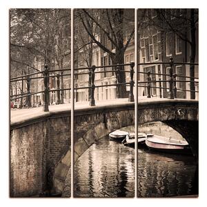 Slika na platnu - Romantični most preko kanala - kvadrat 3137FB (75x75 cm)
