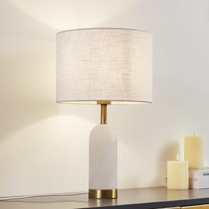 Lindby stolna lampa alabaster, bijelo/zlato, Ø 30 cm, mramor, E27