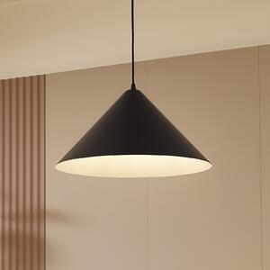 Lindby Clarine viseća svjetiljka, crno/bijela, Ø 50 cm, metal, prigušiva, Crno, Dnevni boravak/blagovaonica, Metal