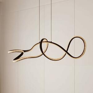 Lucande LED viseća svjetiljka Rodado, crna, 110 cm, aluminij, Crno, Dnevni boravak/blagovaonica, Metal