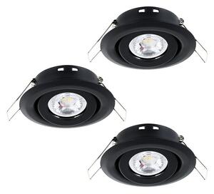 Eglo Set okruglih ugradbenih LED svjetiljki Saliceto Mini-Puck (4,2 W, Ø x V: 7,7 x 2,3 cm, Crna, Topla bijela)