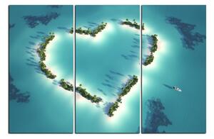 Slika na platnu - Otok u obliku srca 1136B (90x60 cm )