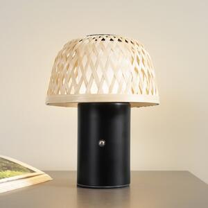 Lindby LED baterijska stolna lampa Nifelia, bambus, CCT, prigušiva