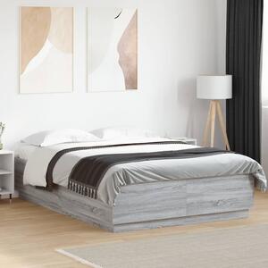 Okvir kreveta boja hrasta 160 x 200 cm od konstruiranog drva - Siva / 160 x 200 cm