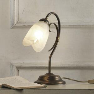 Odino stolna lampa, jedna žarulja, bronca, metal, staklo
