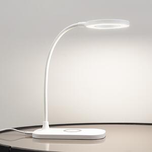 Lindby LED stolna lampa Siona, bijela, CCT, mogućnost prigušivanja, stanica za