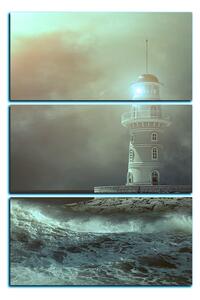 Slika na platnu - Svjetionik u moru pod nebom - pravokutnik 7159FB (90x60 cm )