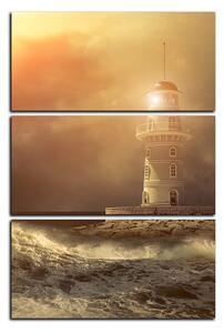 Slika na platnu - Svjetionik u moru pod nebom - pravokutnik 7159B (90x60 cm )