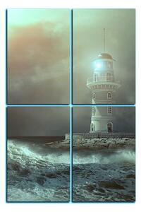 Slika na platnu - Svjetionik u moru pod nebom - pravokutnik 7159FE (120x80 cm)