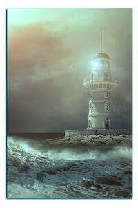 Slika na platnu - Svjetionik u moru pod nebom - pravokutnik 7159FA (90x60 cm )