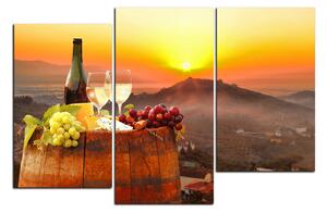 Slika na platnu - Boca vina u vinogradu 1152D (90x60 cm)