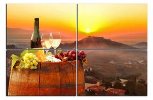 Slika na platnu - Boca vina u vinogradu 1152E (150x100 cm)