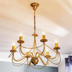 EMIBIG LIGHTING Luster Tori 6, šest svjetala, zlatni, prigušiva, Zlato / mjed, Dnevni boravak/blagovaonica, Metal