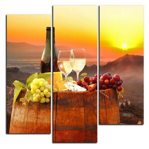 Slika na platnu - Boca vina u vinogradu - kvadrat 3152D (75x75 cm)