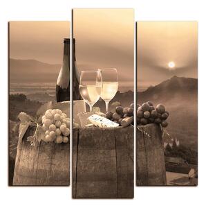 Slika na platnu - Boca vina u vinogradu - kvadrat 3152FC (75x75 cm)
