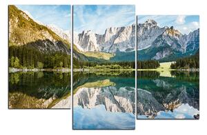 Slika na platnu - Alpski vrhovi koji se ogledaju u mirnom jezeru 1157D (150x100 cm)