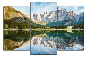 Slika na platnu - Alpski vrhovi koji se ogledaju u mirnom jezeru 1157C (150x100 cm)