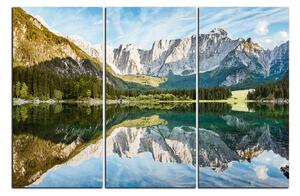 Slika na platnu - Alpski vrhovi koji se ogledaju u mirnom jezeru 1157B (120x80 cm)