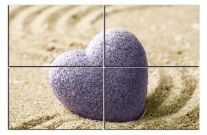 Slika na platnu - Kamen u obliku srca na pijesku 1161E (120x80 cm)