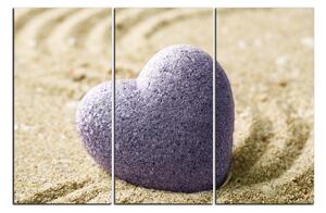 Slika na platnu - Kamen u obliku srca na pijesku 1161B (120x80 cm)