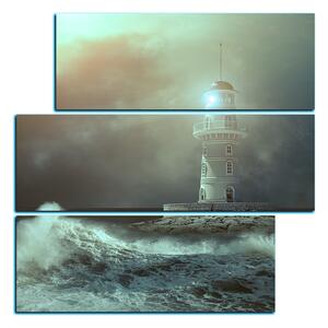 Slika na platnu - Svjetionik u moru pod nebom - kvadrat 3159FD (75x75 cm)
