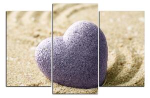 Slika na platnu - Kamen u obliku srca na pijesku 1161C (90x60 cm)