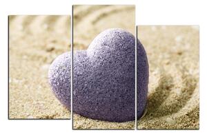 Slika na platnu - Kamen u obliku srca na pijesku 1161D (90x60 cm)
