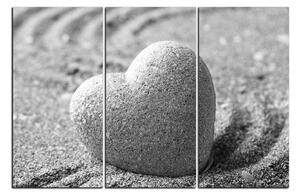 Slika na platnu - Kamen u obliku srca na pijesku 1161QB (150x100 cm)